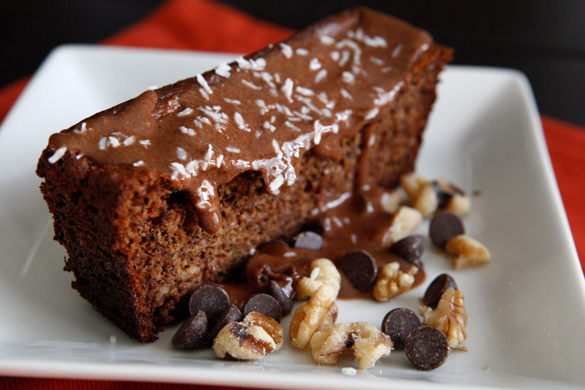 29 Paleo Treat Recipes- Paleo Banana Bread Topped With Paleo Nutella