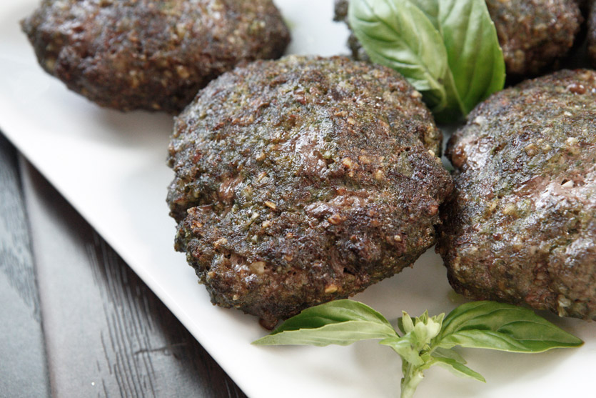 Paleo Beef and Pesto Burgers