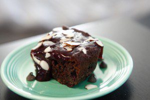 Blueberry Brownies with Very Berry Sauce