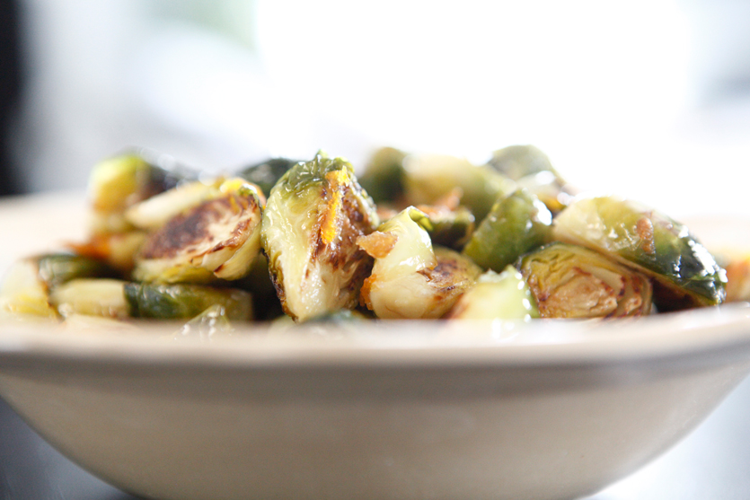 Orange Maple Glazed Brussels Sprouts