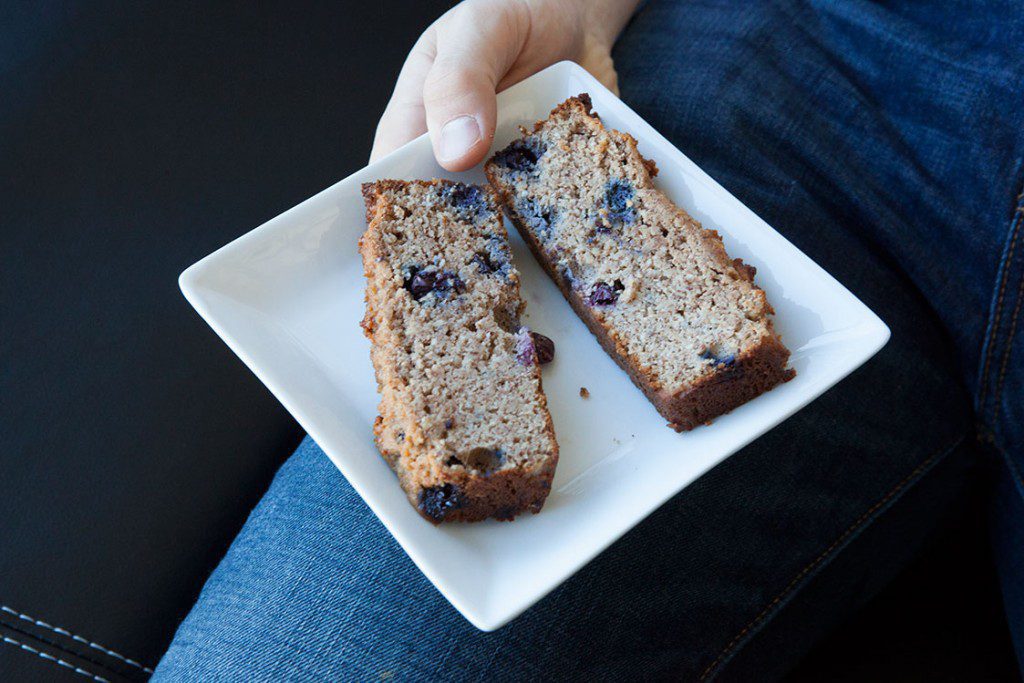 Paleo Banana Bread with Blueberries