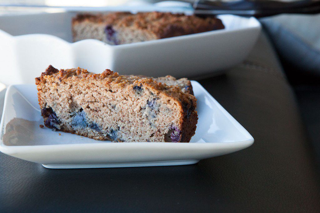 Paleo Banana Bread with Blueberries