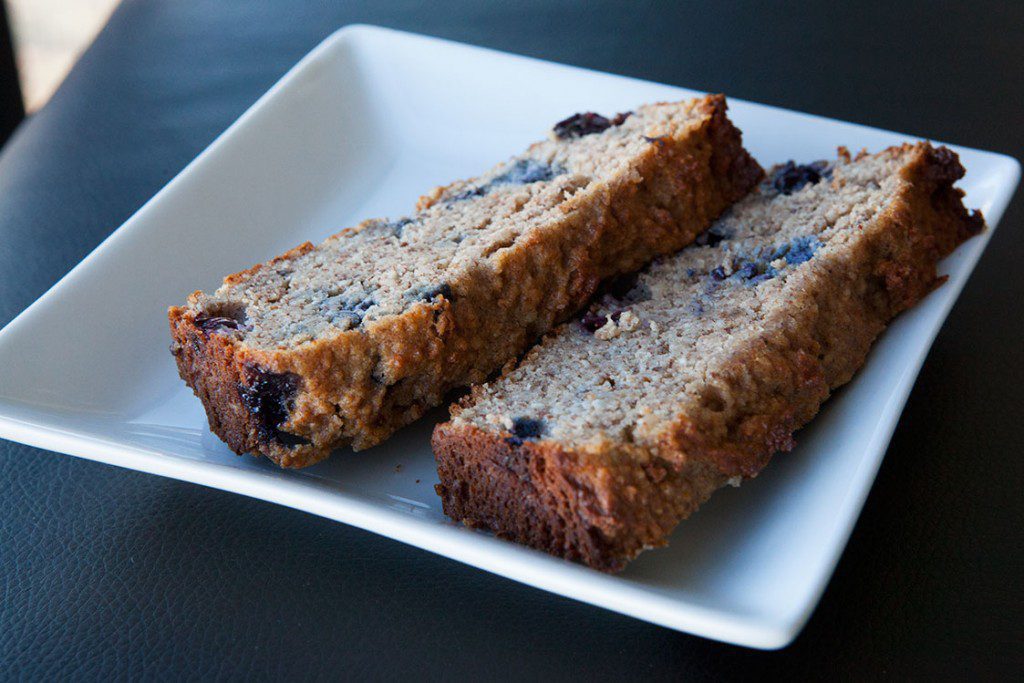 Paleo Banana Bread with Blueberries