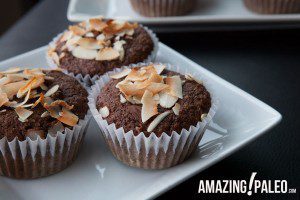 Paleo Dark Chocolate Coconut Muffins