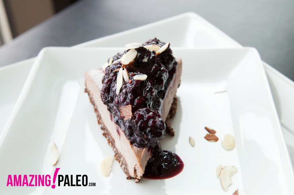 RAW Dark Chocolate Blackberry Paleo Cheesecake