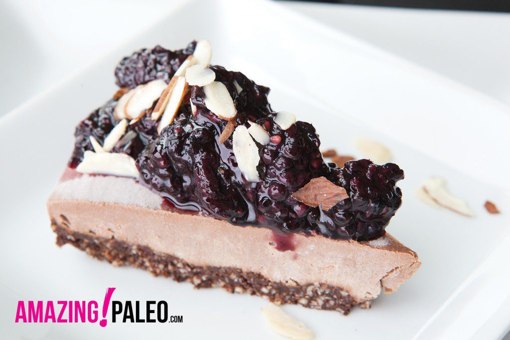 RAW Dark Chocolate Blackberry Paleo Cheesecake