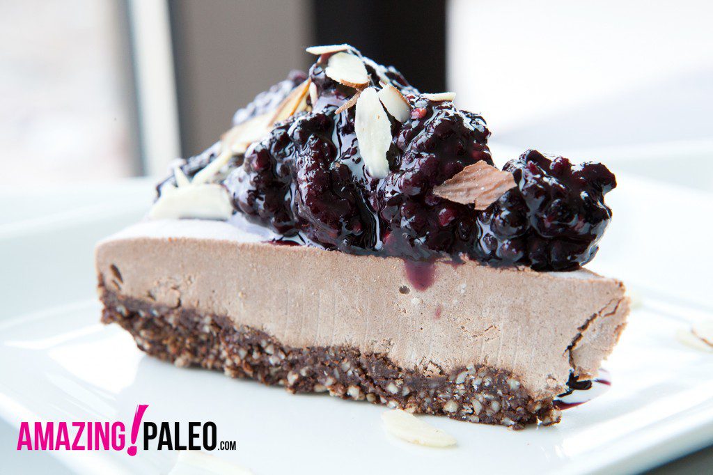 RAW Dark Chocolate Blackberry Paleo Cheesecake