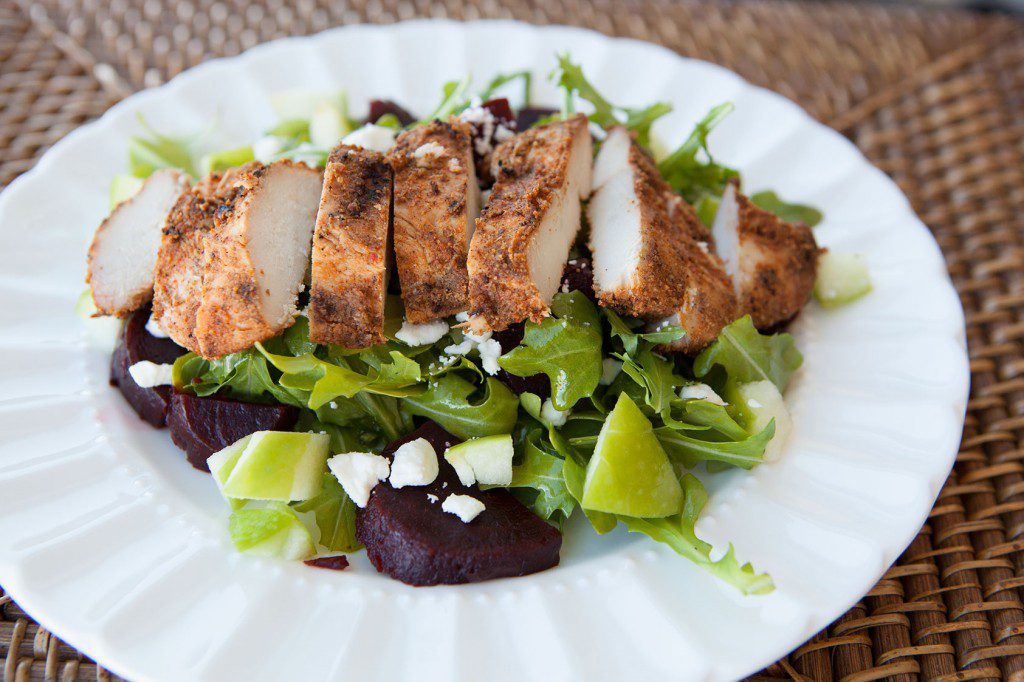 Baby Arugula Salad with Beets and Feta Cheese