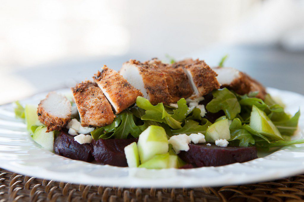 Baby Arugula Salad with Beets and Feta Cheese