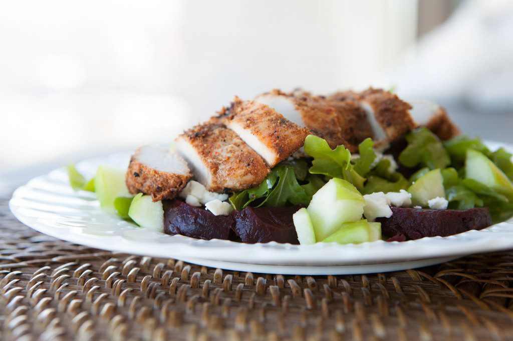 Baby Arugula Salad with Beets and Feta Cheese