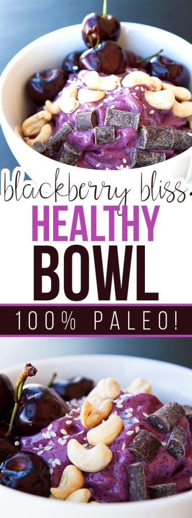 Blackberry Bliss Healthy Bowl with Cherries on Top