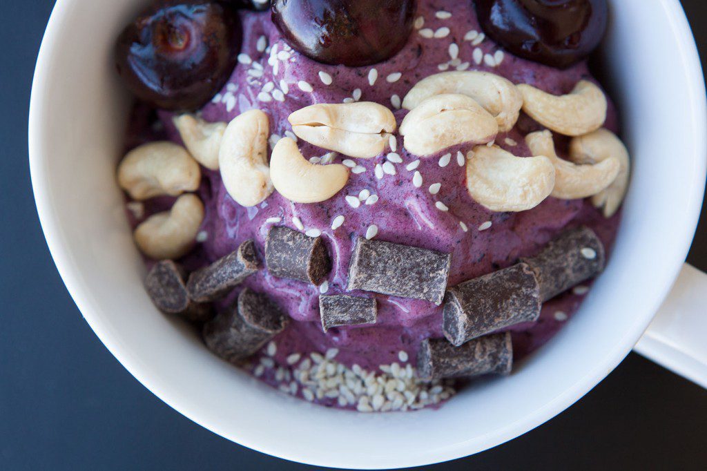 Blackberry Bliss Healthy Bowl with Cherries on Top