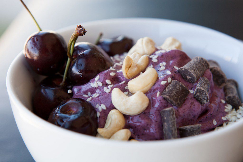 Blackberry Bliss Healthy Bowl with Cherries on Top