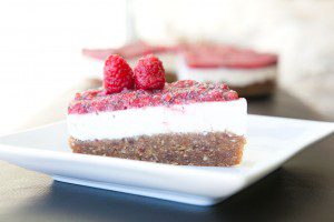 RAW Raspberry Chia Paleo Cheesecake