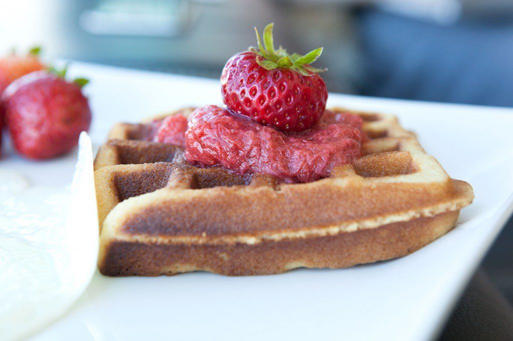 Strawberry Macadamia Nut Paleo Waffles