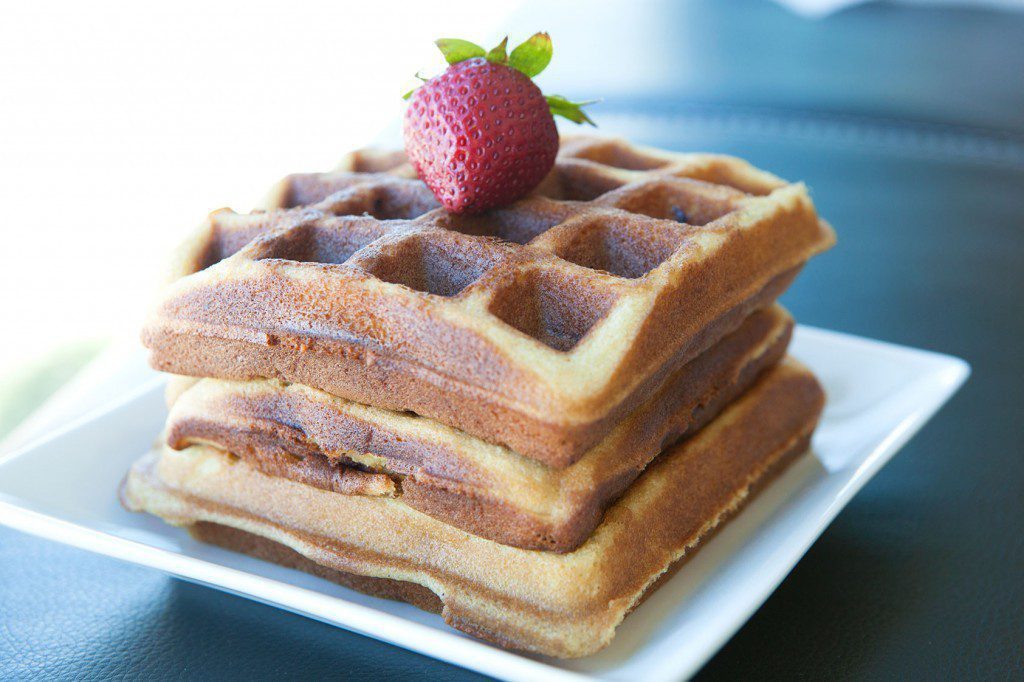 Strawberry Macadamia Nut Paleo Waffles