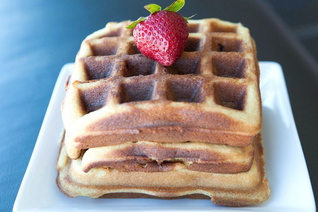 Strawberry Macadamia Nut Paleo Waffles