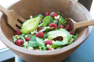 Mixed Greens with Raspberries and Cashews