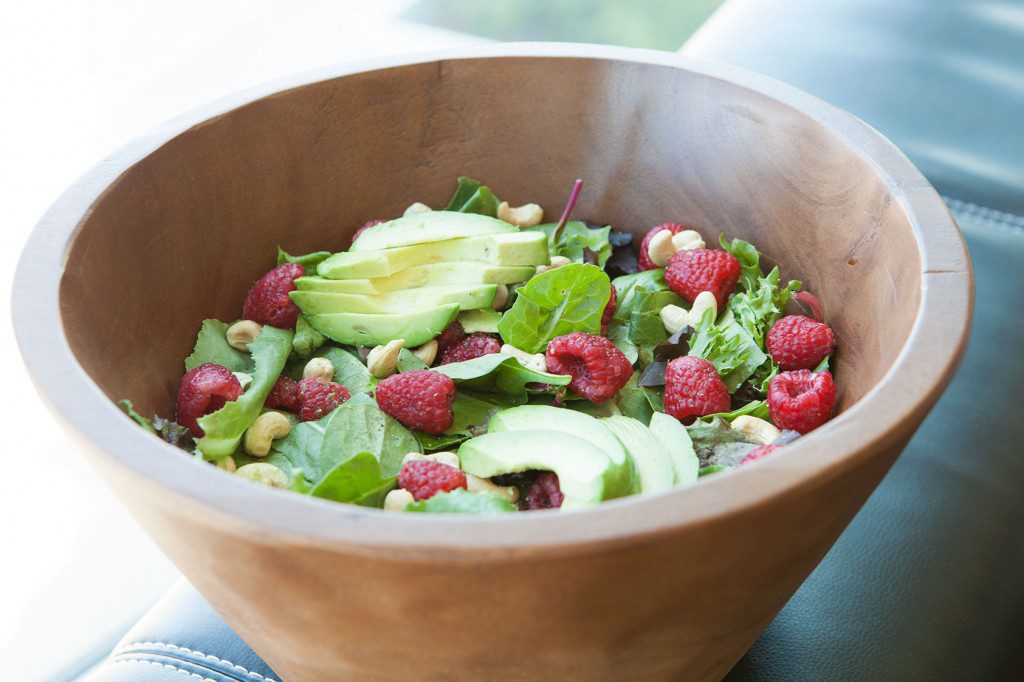 Mixed Greens with Raspberries and Cashews