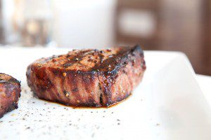 Seared Filet Mignon with Spinach and Berries Salad