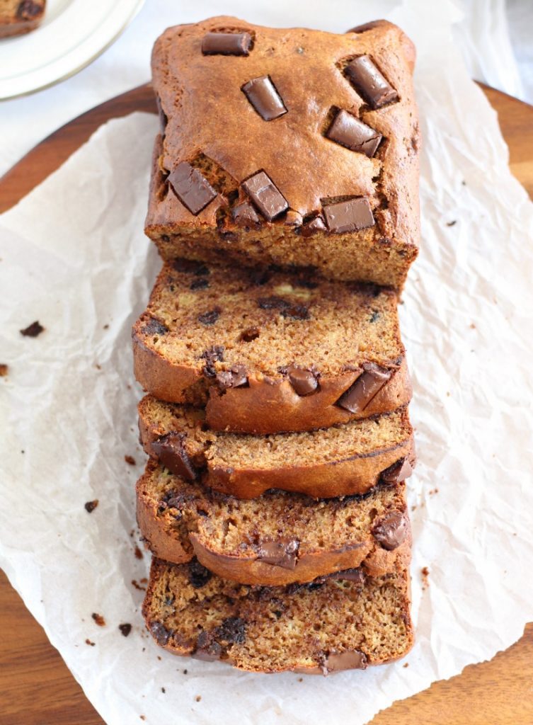 Almond Butter Chocolate Chunk Banana Bread