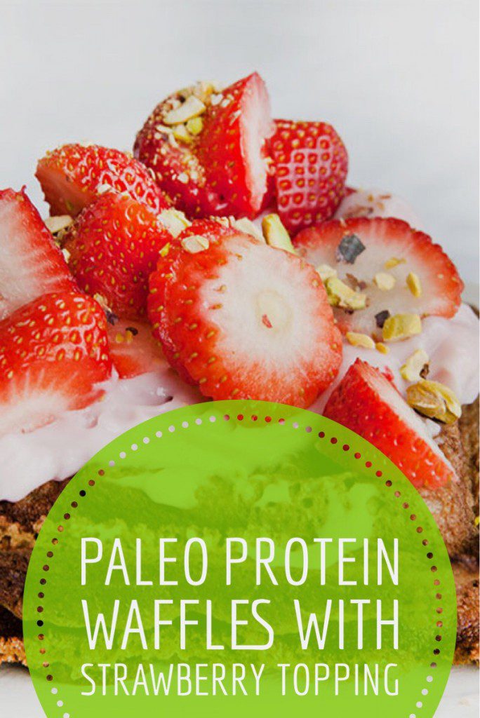 Paleo Diet Protein Waffle with Strawberry Topping Recipe