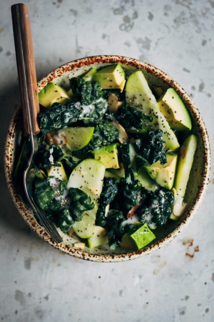 Kale Apple Salad with Creamy Coconut Yogurt Dressing