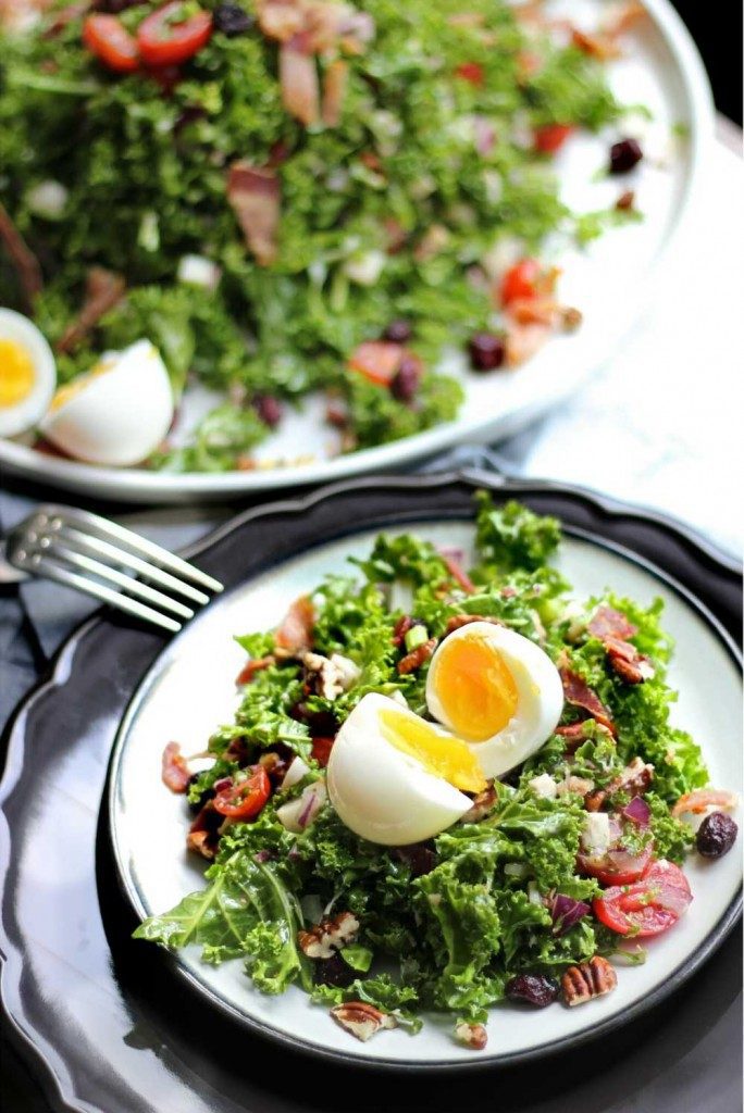 King Kale Salad with Bacon & 7-minute Egg