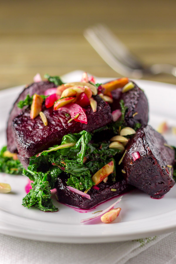 Roasted Beet and Kale Salad