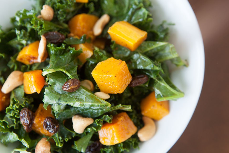 Roasted Butternut Squash Kale Salad