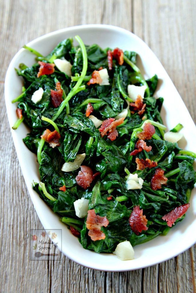 Sautéed Kale with Bacon and Garlic Salad