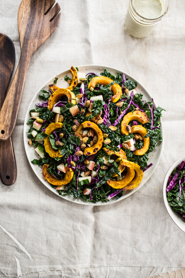 Shredded Kale Salad with Orange Maple Hemp Dressing