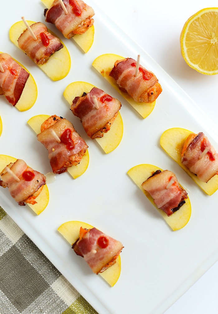 Bacon Wrapped Sriracha Lime Chicken Bites