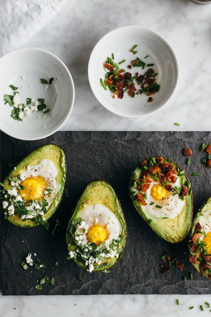 Baked Eggs In Avocado- Two Ways
