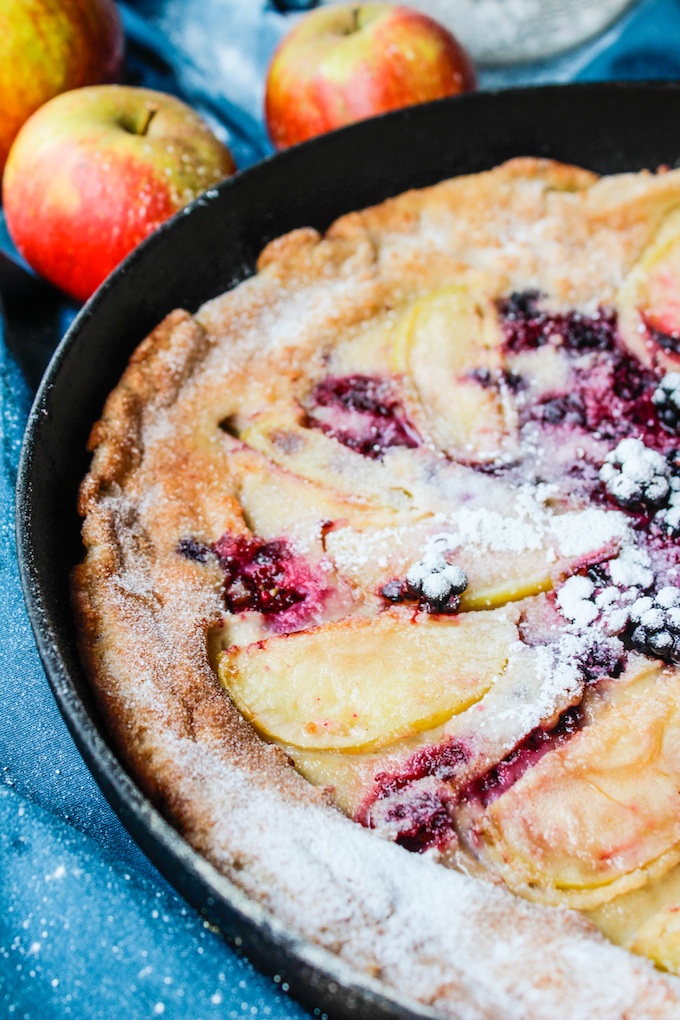 Blackberry and Apple Paleo Dutch Baby