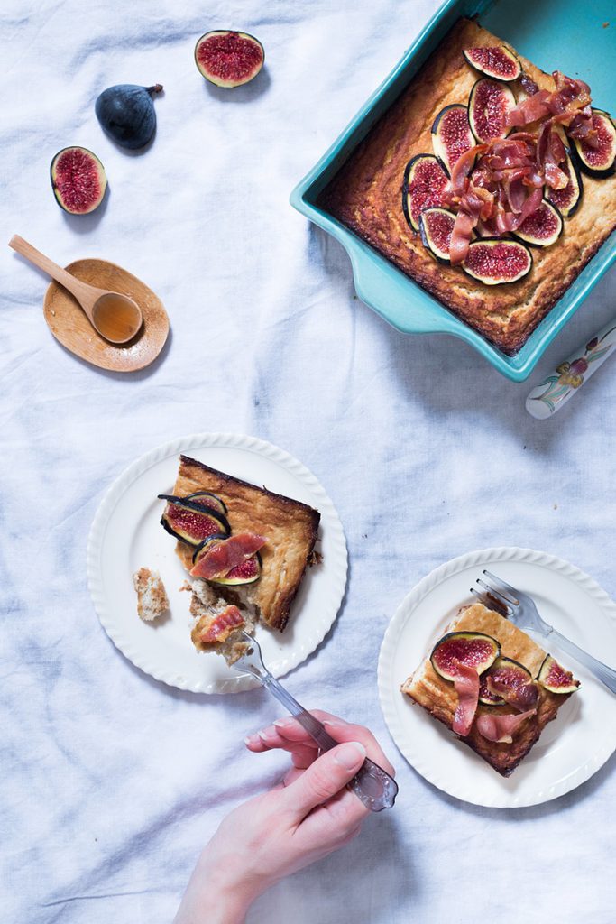 Cauliflower Cake With Maple-Glazed Bacon And Figs