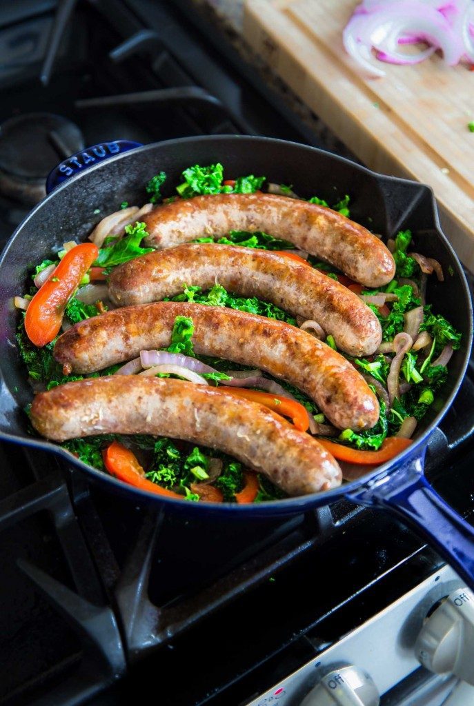 Kale, Sausage and Pepper Skillet