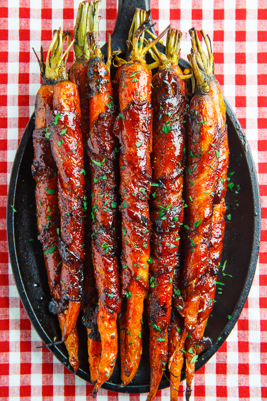 Maple Glazed Bacon Wrapped Roasted Carrots