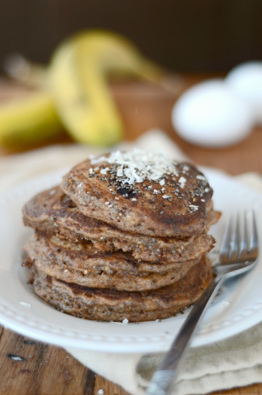 Paleo Banana Chia Pancakes