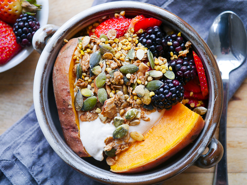 Sweet Potato and Berries Breakfast Bowl