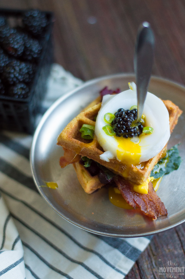 Sweet & Savory Waffles Benedict Stacks