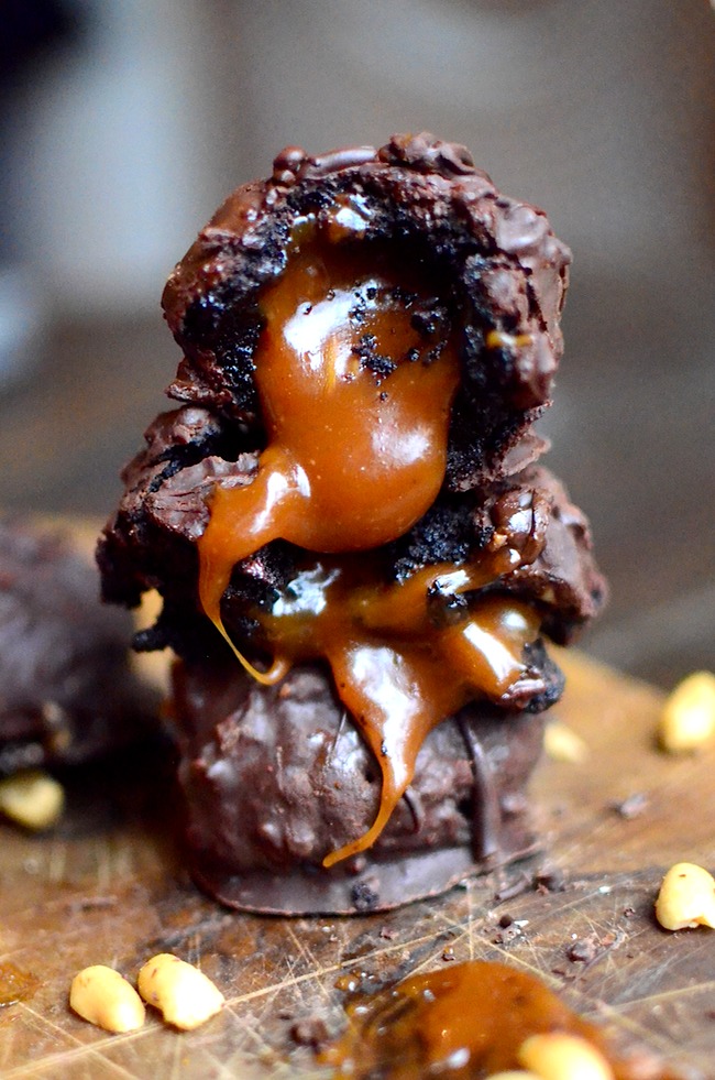 SAMUEL'S SALTED CARAMEL PEANUT BROWNIE BOMBS