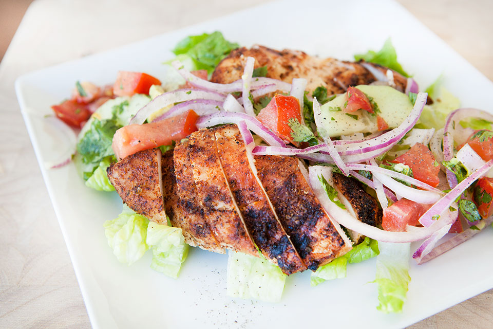 Blackened Chicken with Avocado and Cucumber Salsa