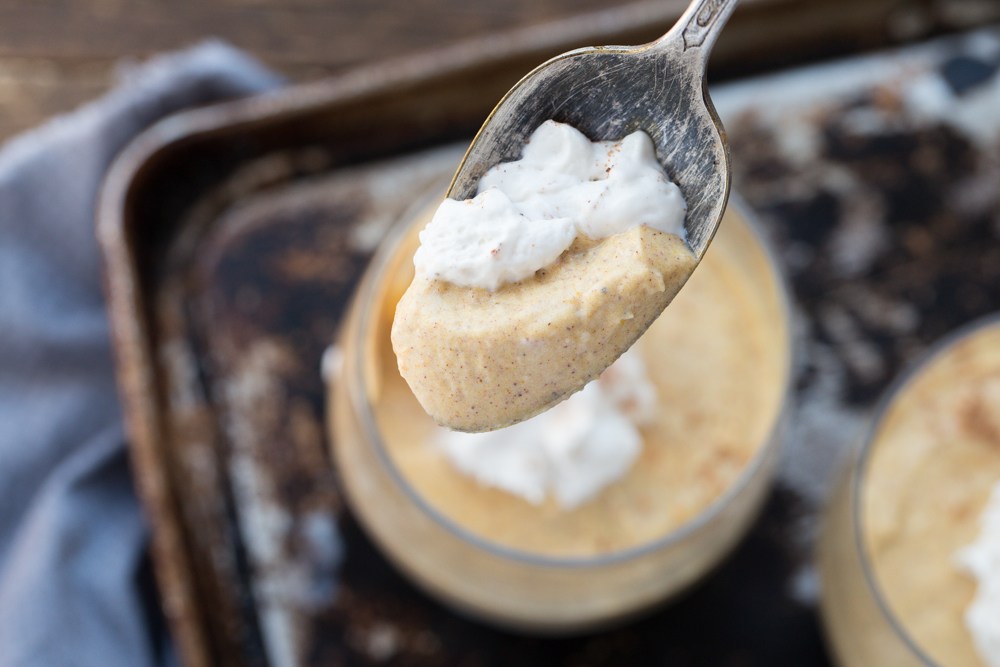 PUMPKIN PIE MOUSSE CUPS W/ MAPLE CREAM