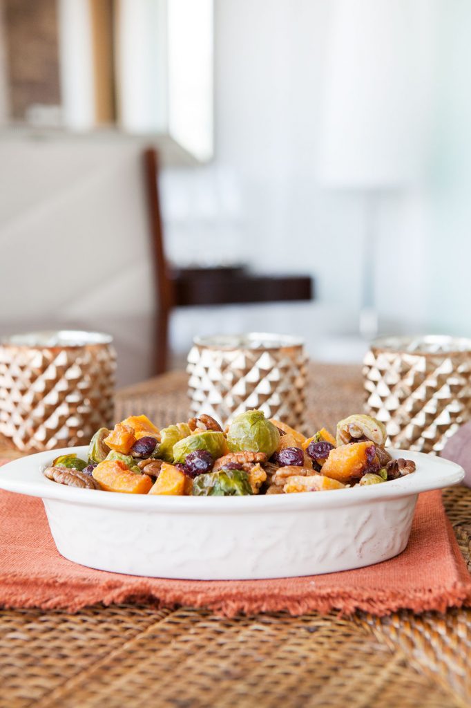 Oven Roasted Butternut Squash and Brussels Sprouts