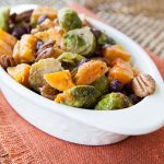 Oven Roasted Butternut Squash and Brussels Sprouts