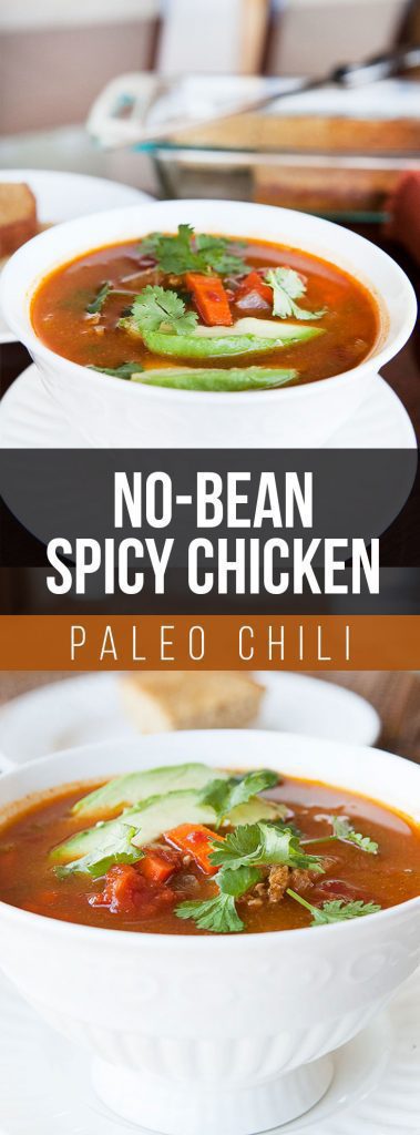 No-Bean Spicy Chicken Paleo Chili