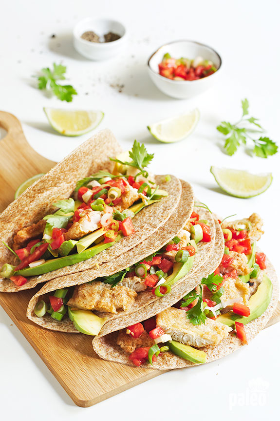 PALEO FISH TACOS WITH HOMEMADE TORTILLAS