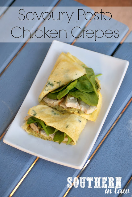 SAVOURY CHICKEN AND PESTO CREPES