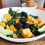 Massaged Kale and Roasted Squash Winter Salad with Maple Vinaigrette